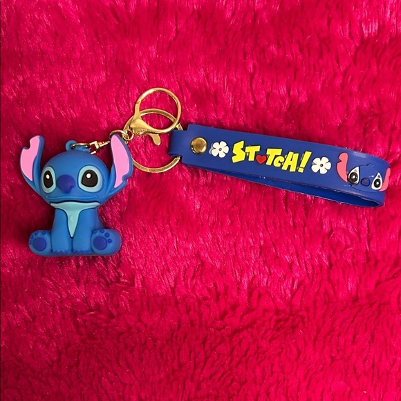 Stitch Keychain with Blue Strap - Picture 1 of 4